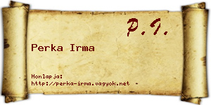 Perka Irma névjegykártya